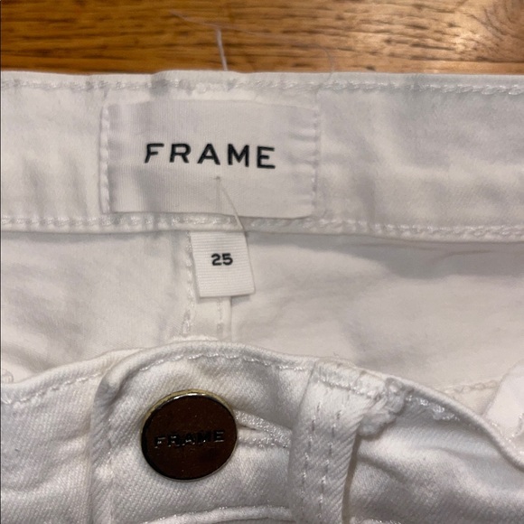 Frame Denim Women's Crisp White Le Skinny de Jeanne Crop Jeans 25 - Picture 6 of 12